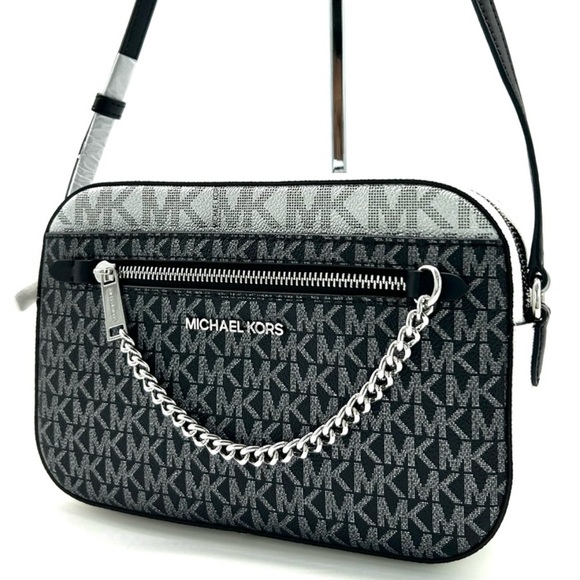 Michael Kors Jet Set Large Signature Logo CrossbodyBag Black Multi